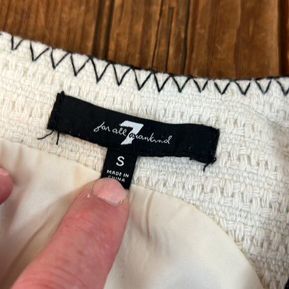 7 For All Mankind White wool sleeveless wool cut out sides midi Dress size sm - Picture 2 of 9